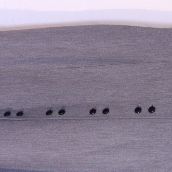 Tahari gray ruffled button down dress - Picture 2 of 6